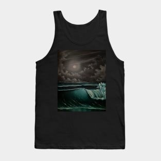 Teal and Purple Seascape Tank Top